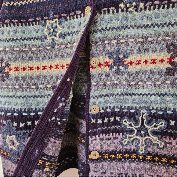 Vintage Robert Scott Vest Women's Medium Snowflake Wool Cotton Silk Knit EUC - Picture 5 of 8